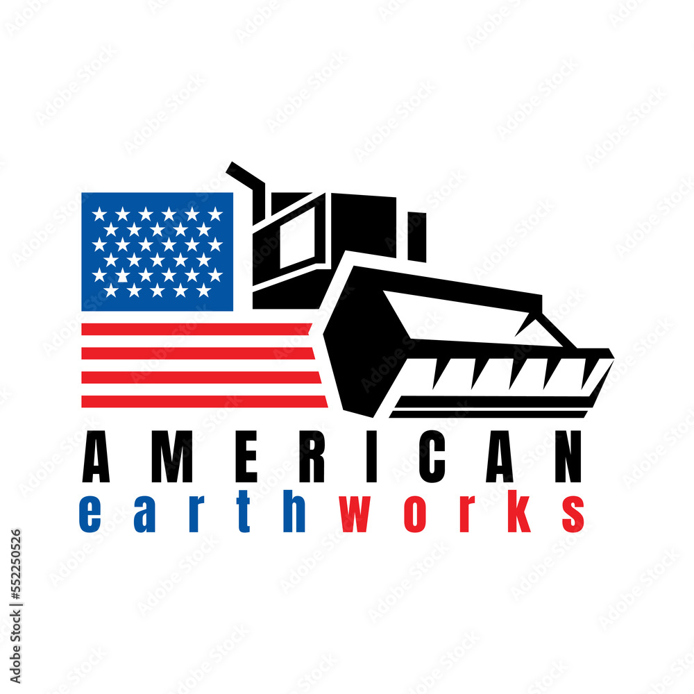 earthworks logo design icon vector