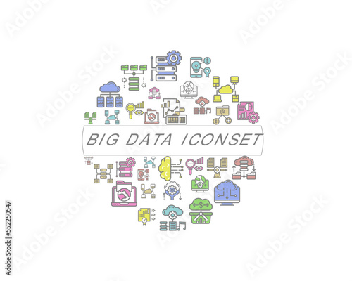 Vector big data icon set 