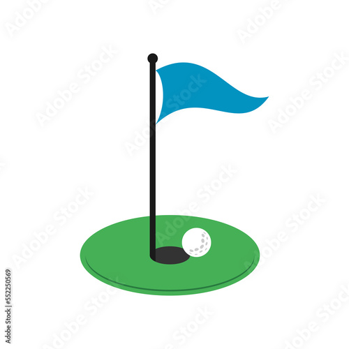 golf flag ball icon design vector