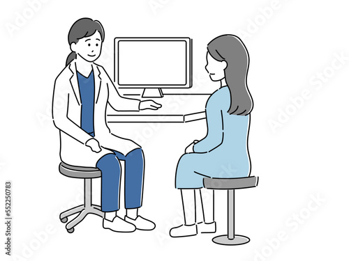 問診、病状を患者に説明しているイラスト4