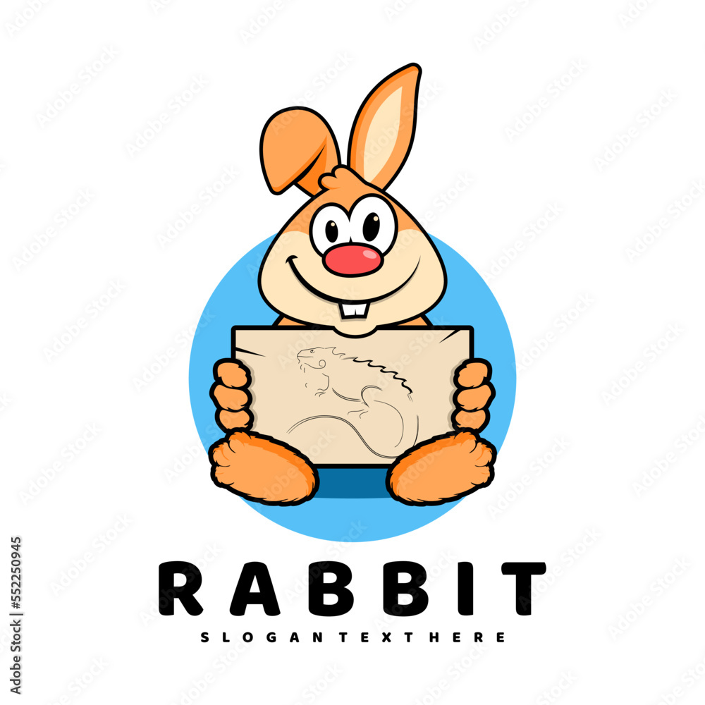 rabbit illustration logo design vector rabbit illustration logo design vector