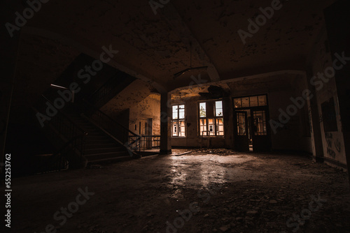 big hall in a lost place
