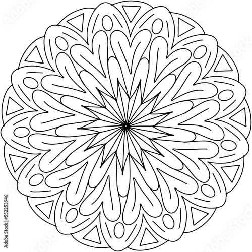 Rounded star shape alike coloring mandala