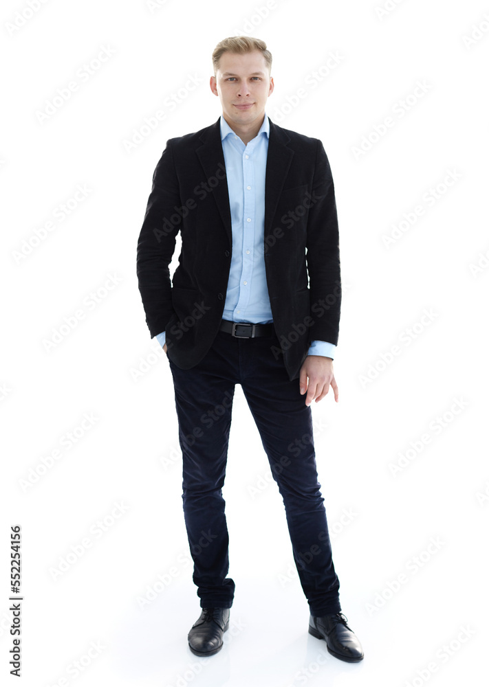 in full growth.a young man in a stylish business suit. in full growth.a young man in a stylish business suit.