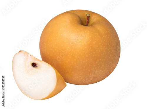 Canvas Print Premium Korean Sweet Pear on white background, Korean Snow pear or Shingo pear on white background PNG File