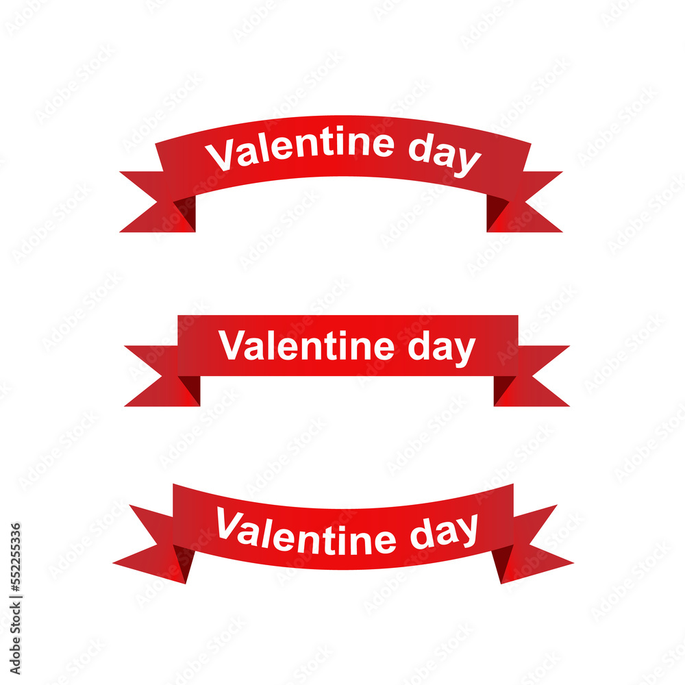 Valentine day Ribbons set on white background. Labels, Tags, Retro-vintage, style. Valentine's day. lovely day. love. Valentine day Ribbons set on white background. Labels, Tags, Retro-vintage, style. Valentine's day. lovely day. love.