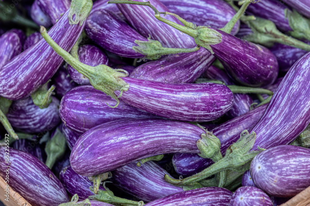 Eggplants for sale in the farmer's market. Eggplants for sale in the farmer's market.