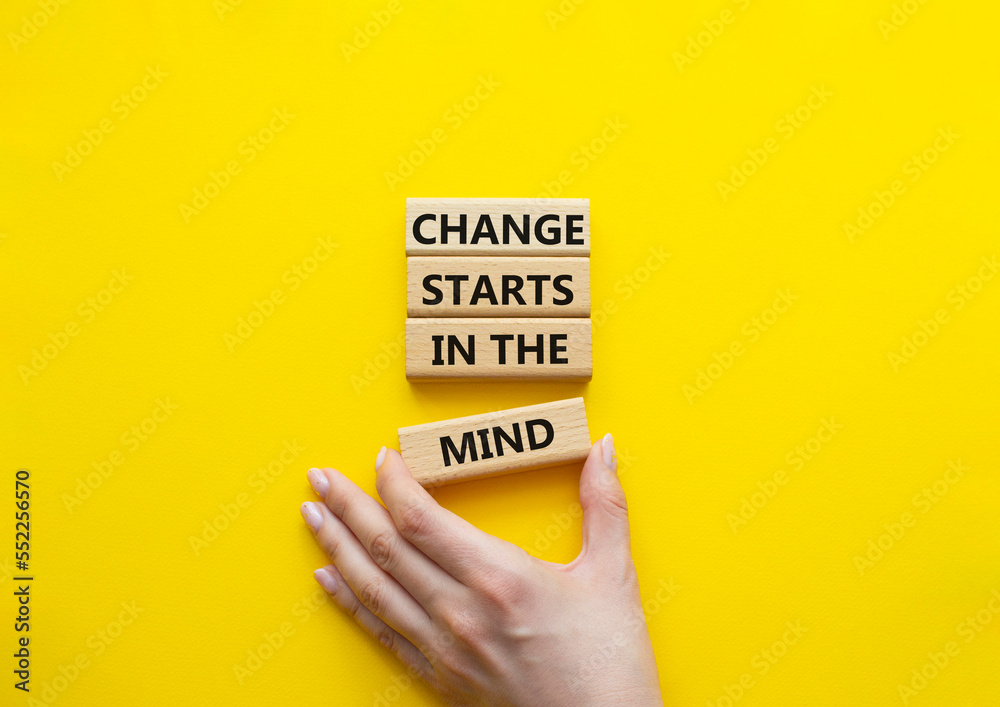 Change Starts In The Mind Symbol Concept Words Change Starts In The