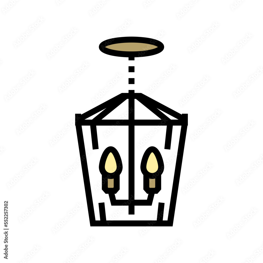 lantern lamp ceiling color icon vector. lantern lamp ceiling sign. isolated symbol illustration