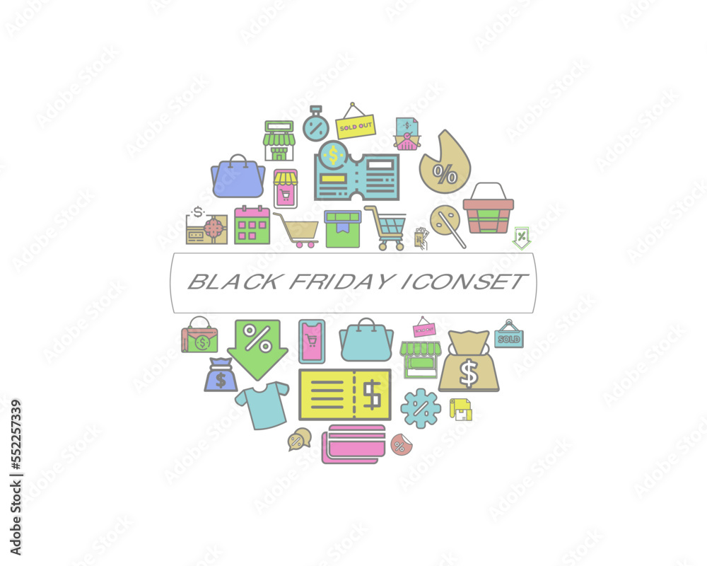 Vector black friday icon set Vector black friday icon set