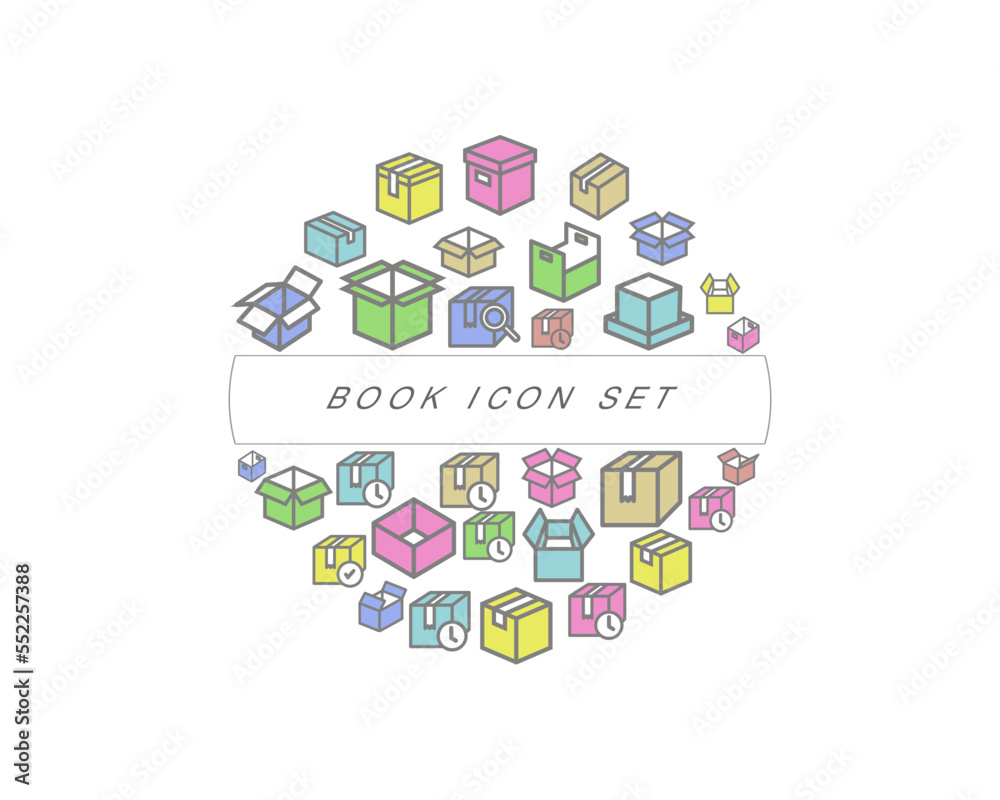 Vector book icon set design
