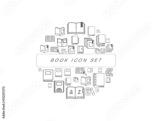 Vector book icon set design 