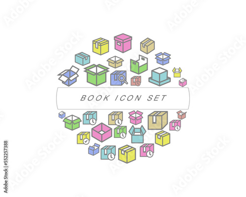 Vector book icon set design
