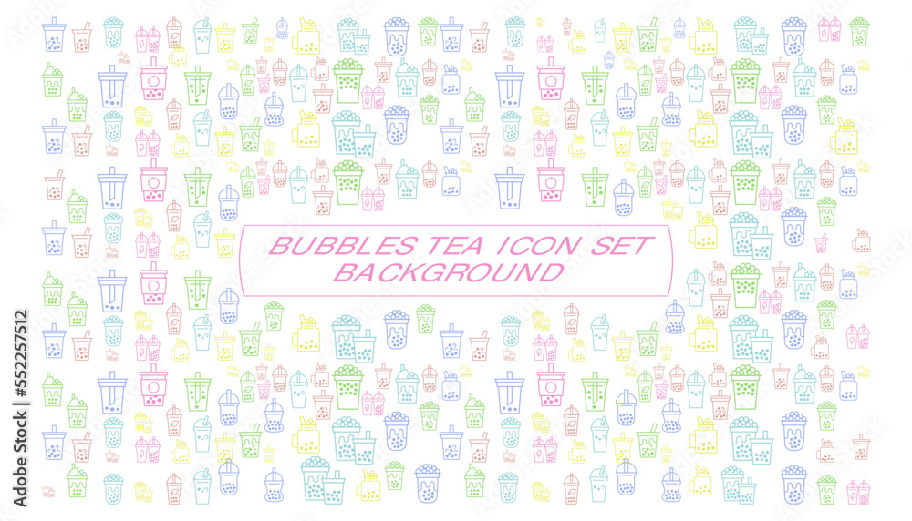 Vector bubbles tea icon set