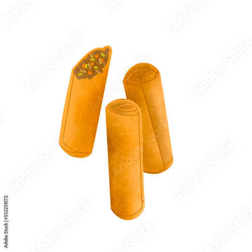 Filipino lumpia (fried spring roll) vertical
