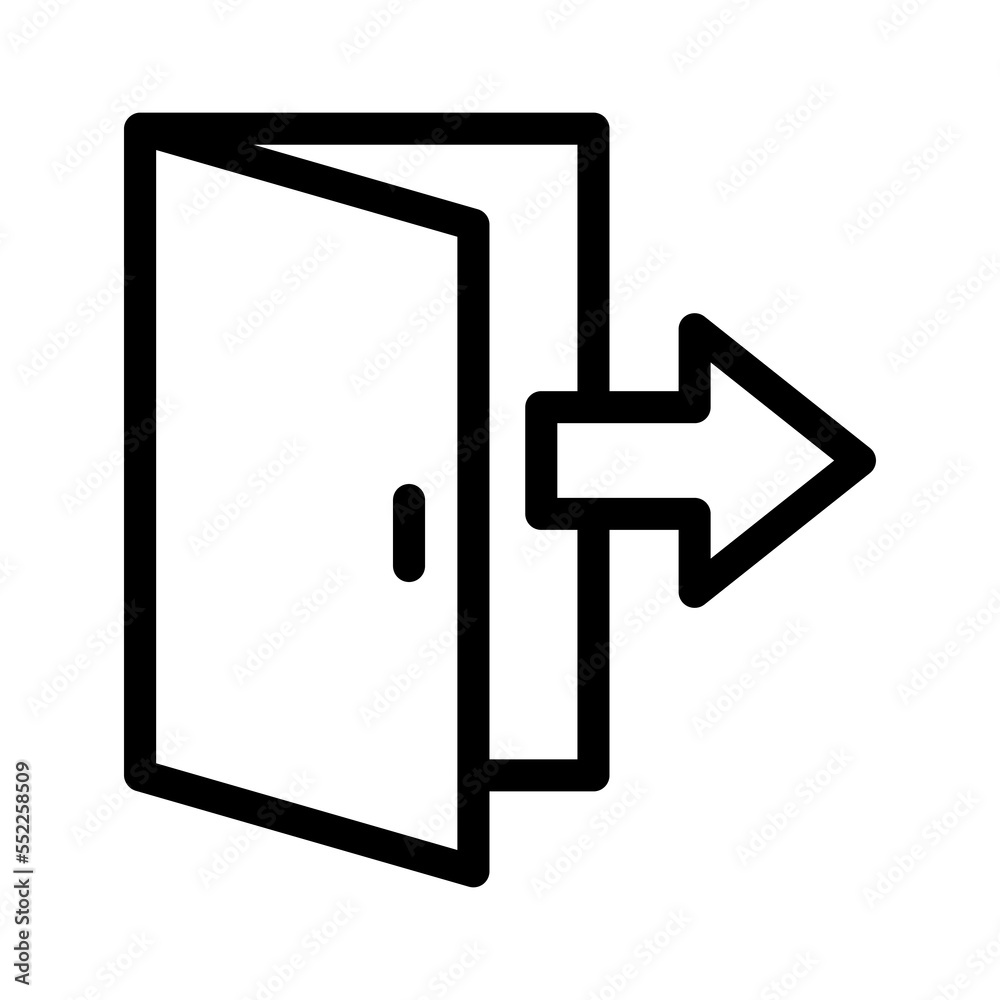 exit line icon illustration vector graphic exit line icon illustration vector graphic