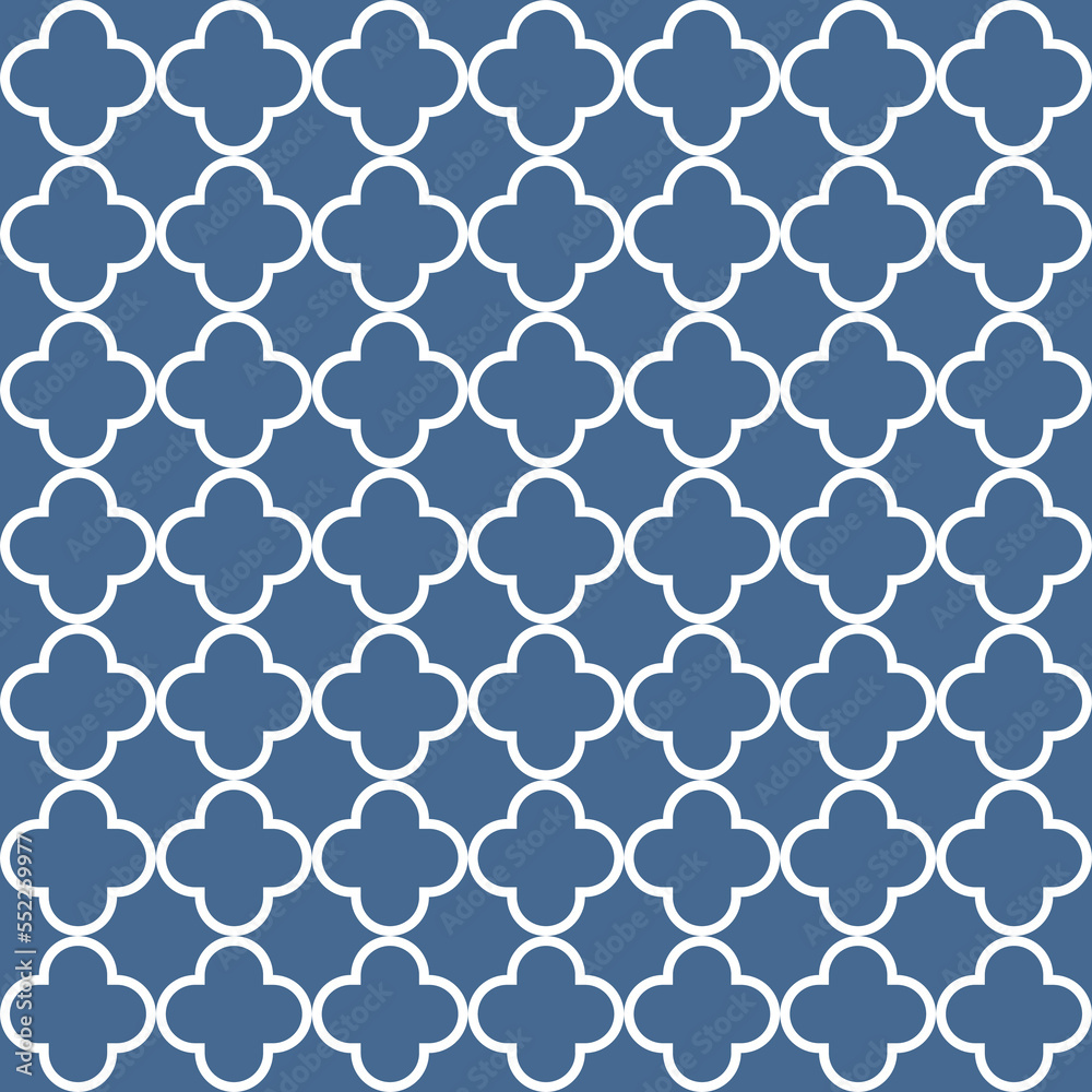 Seamless pattern with blue Moroccan tiles Seamless pattern with blue Moroccan tiles