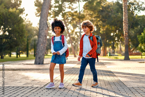 School children on the street