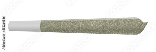 Cannabis CBD Joint or Pre Roll with Shake Bleached Paper and White Filter