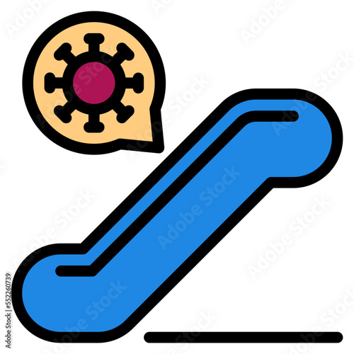escalator filled outline icon
