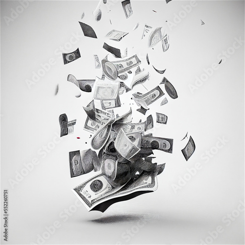 Money raining down, dollar,...