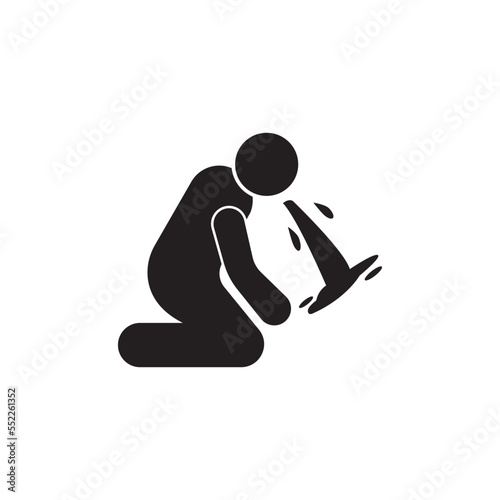 stomach ache or diarrhea logo or icon simple vector illustration design