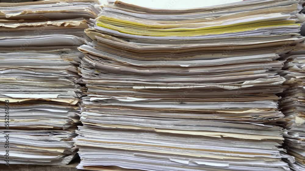 Paper waste. Printer white office documents Paper waste. Printer white office documents