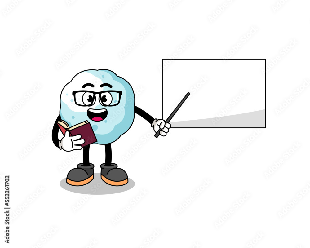 Mascot cartoon of snowball teacher Mascot cartoon of snowball teacher