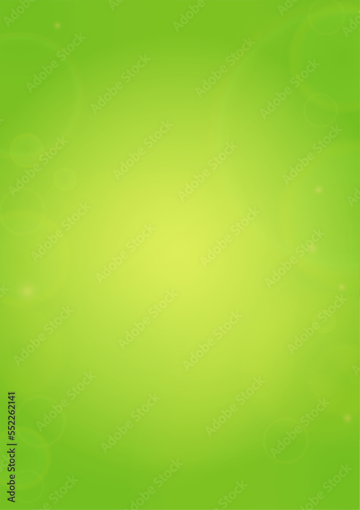 Fototapeta premium Abstract Green Background with Golden Circular Spot Lights. Vibrant Sunlight Summer and Spring Texture. Eco and Environment Page Design. Defocused Fresh Leaf Print. Bokeh Blurry Template.