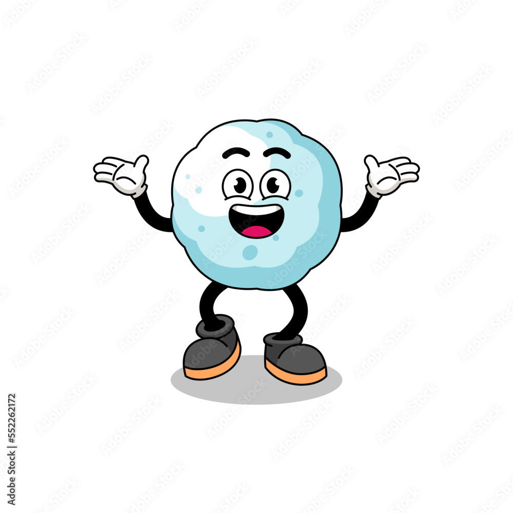 snowball cartoon searching with happy gesture snowball cartoon searching with happy gesture