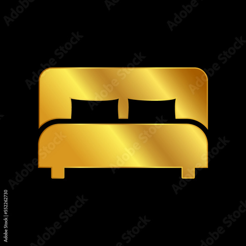gold bed vector icon