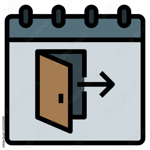 clock out filled outline icon