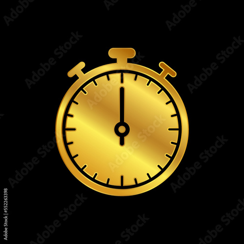 gold stopwatch vector icon