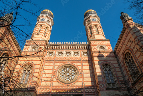 Photography Facade of the Great Synagogue or The Dohany street Synagogue in Budapest