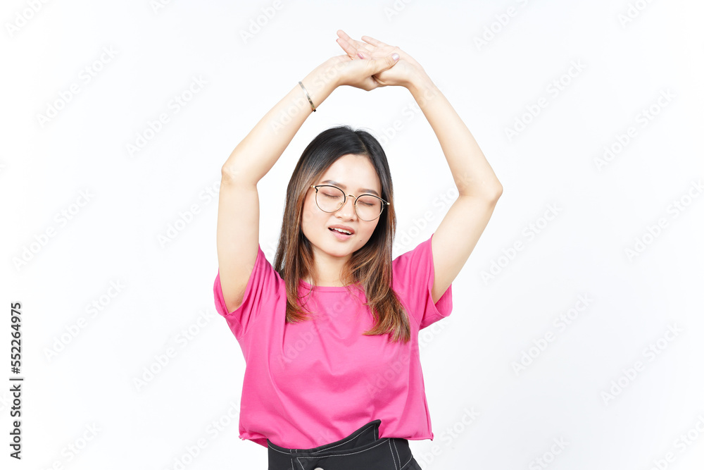 Wake Up Stretch Of Beautiful Asian Woman Isolated On White Background Wake Up Stretch Of Beautiful Asian Woman Isolated On White Background