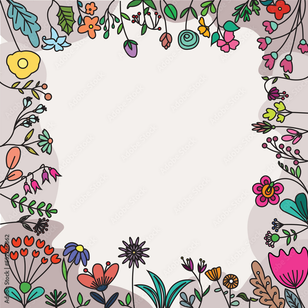 Fototapeta premium frame with flowers