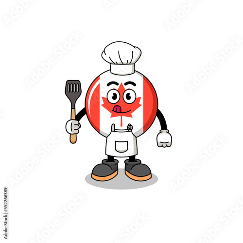Mascot Illustration of canada flag chef