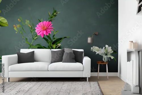 3291686623- Photo mock up wall painting flower_ hipster living  read room interior design_     frame  border  ugly  fat  overwei 