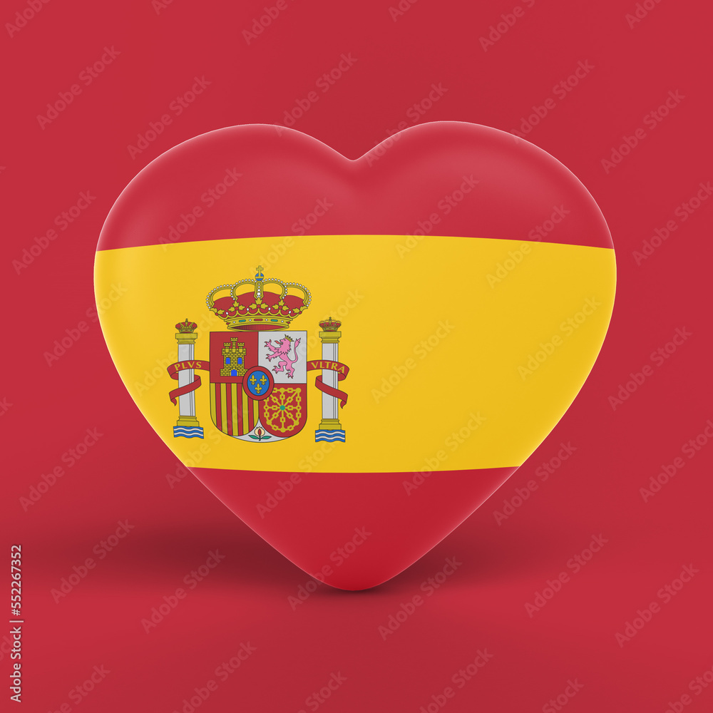 Obraz premium Spain Heart Flag