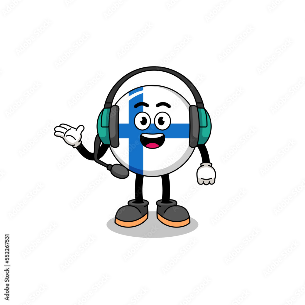 Mascot Illustration of finland as a customer services Mascot Illustration of finland as a customer services