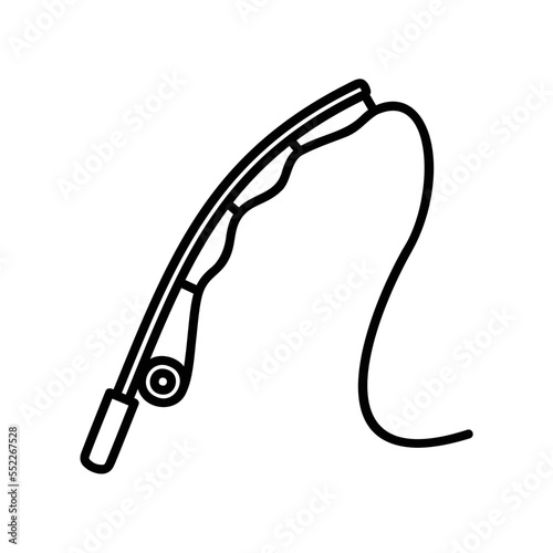 Fishing rod with pulley and line