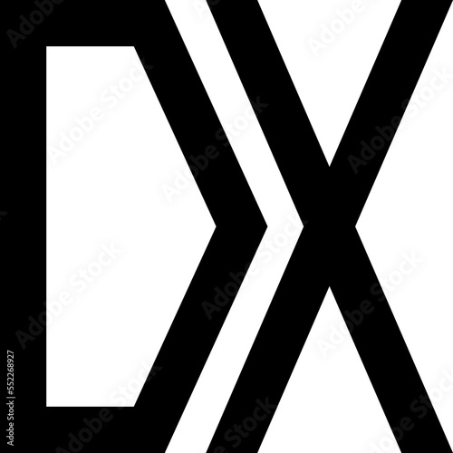 DX (デジタルトランスフォーメーション）を表すロゴ、アイコン（黒）