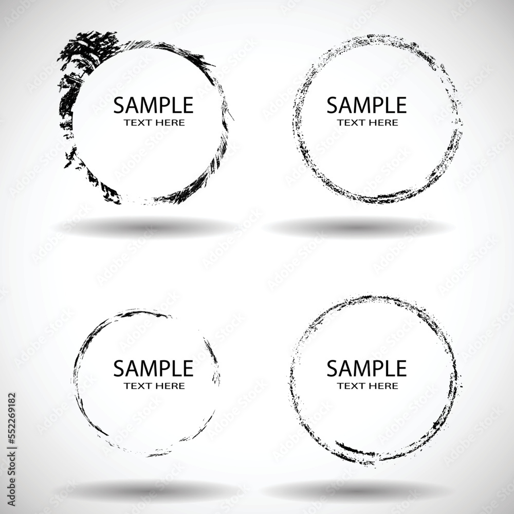 Vector Frames. circle for image. distress texture . Grunge Black gough borders . Dirt effect . Vector Frames. circle for image. distress texture . Grunge Black gough borders . Dirt effect .