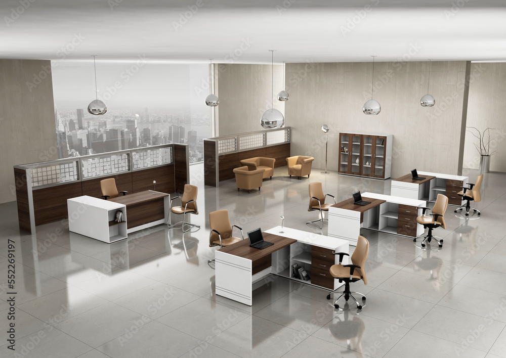 3d rendering office room interior design inspiration