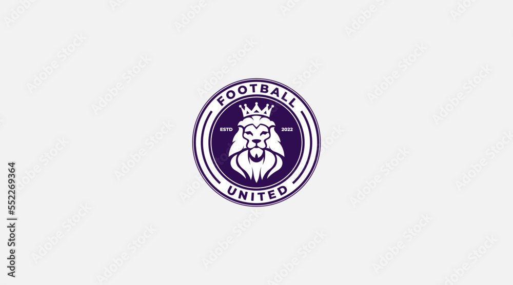 Fototapeta premium Football Lion united logo design vector illustration icon