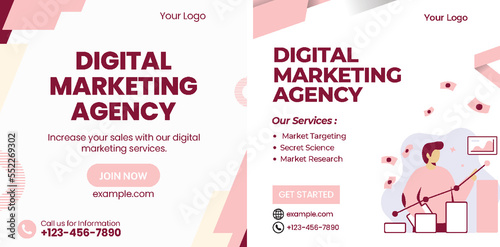 Digital Marketing Social Media Post banner Template, social media post banner design template. business marketing post. Digital marketing agency post banner, Digital marketing expert banner.