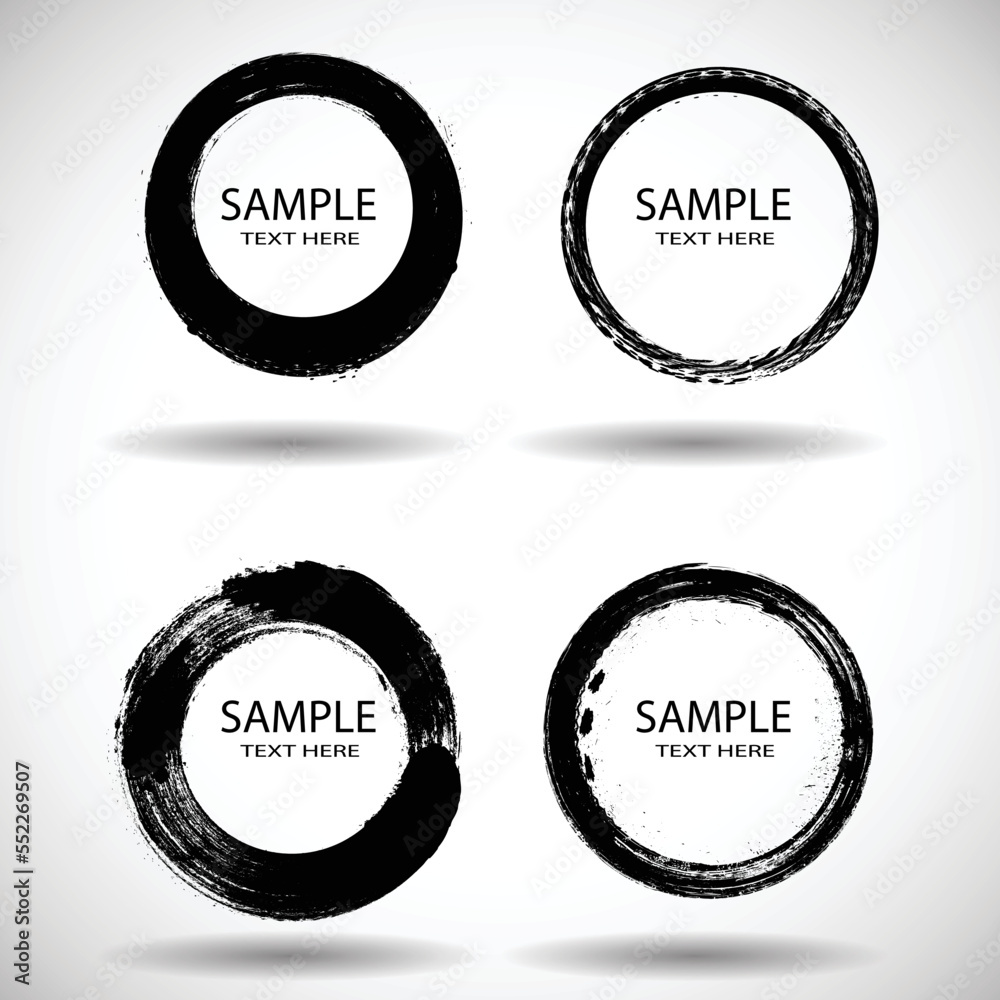 Vector Frames. circle for image. distress texture . Grunge Black gough borders . Dirt effect . Vector Frames. circle for image. distress texture . Grunge Black gough borders . Dirt effect .