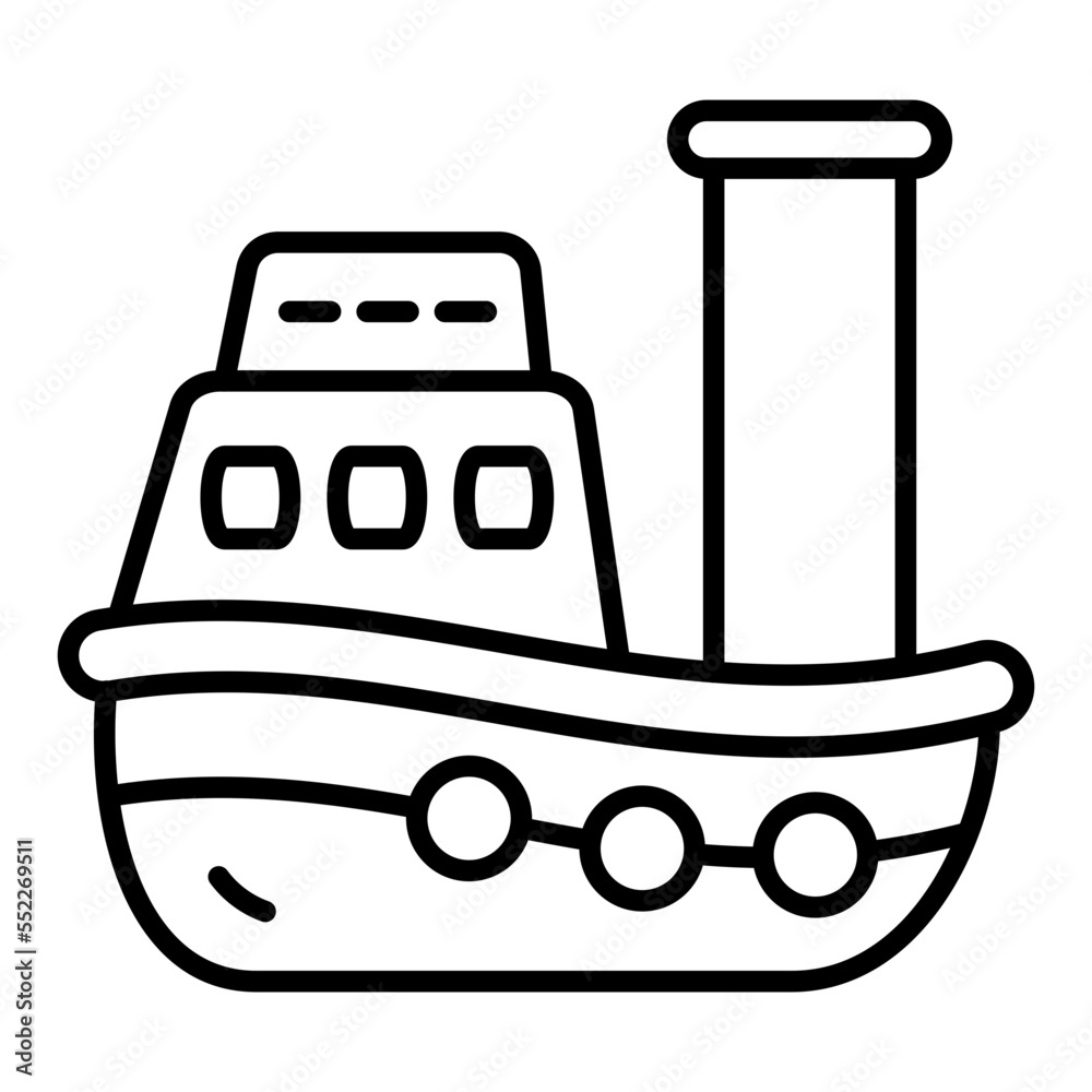 Fototapeta premium Boat Line Icon