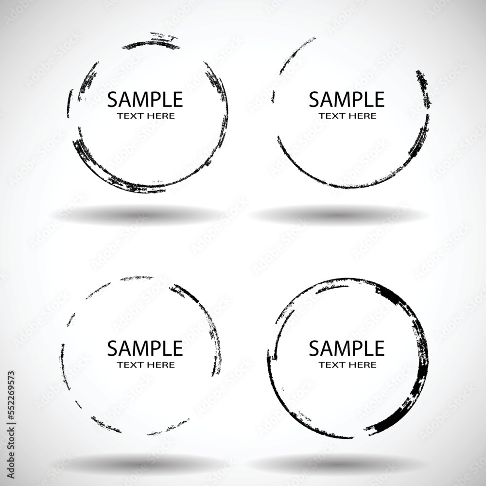Vector Frames. circle for image. distress texture . Grunge Black gough borders . Dirt effect . Vector Frames. circle for image. distress texture . Grunge Black gough borders . Dirt effect .