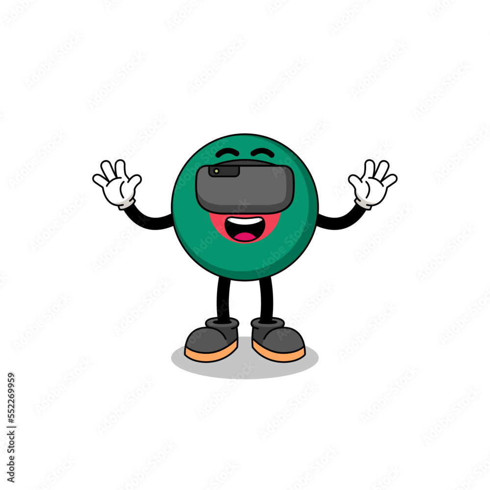 Fototapeta premium Illustration of bangladesh flag with a vr headset